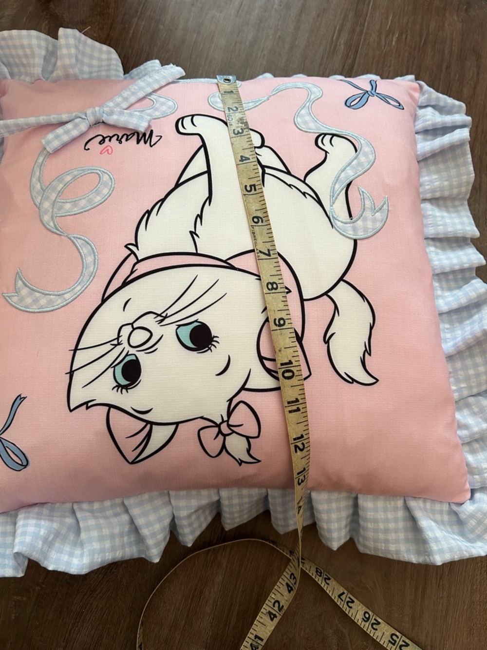 NWT Marie Decorative pillow with Blue Ribbon Accents - Picture 5 of 5